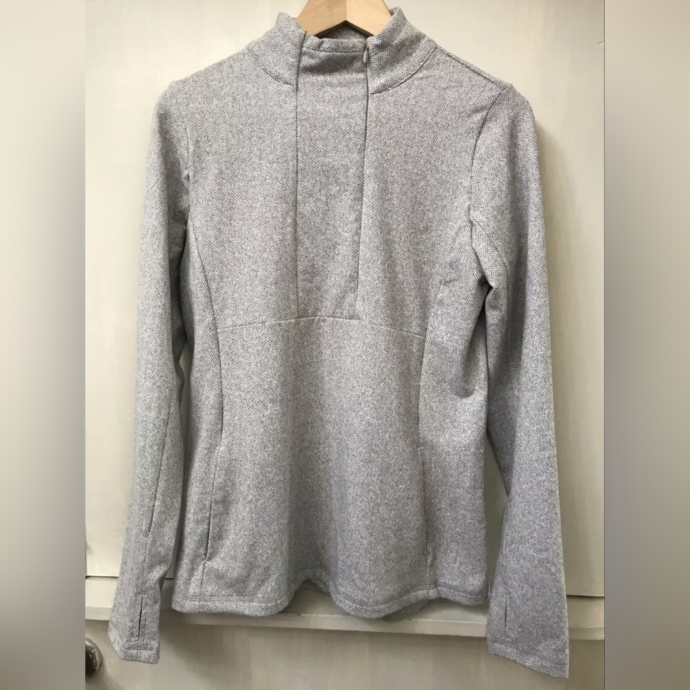 Kyodan Outdoor Women’s Light Gray Herringbone Half Zip Top M
